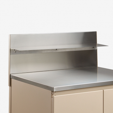 Panel With Shelves 80x30 Cm For Modular Outdoor Kitchen In Stainless Steel Rivana Tapioca Beige - Sklum