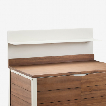 Reggie Aluminum Rear Panel For Modular Outdoor Kitchen Gardenia White - Sklum