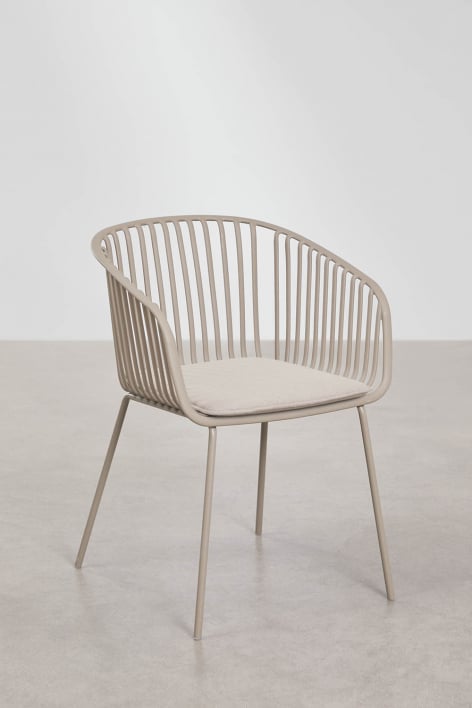 Pack of 4 garden chairs with armrests in steel and polypropylene Aradina