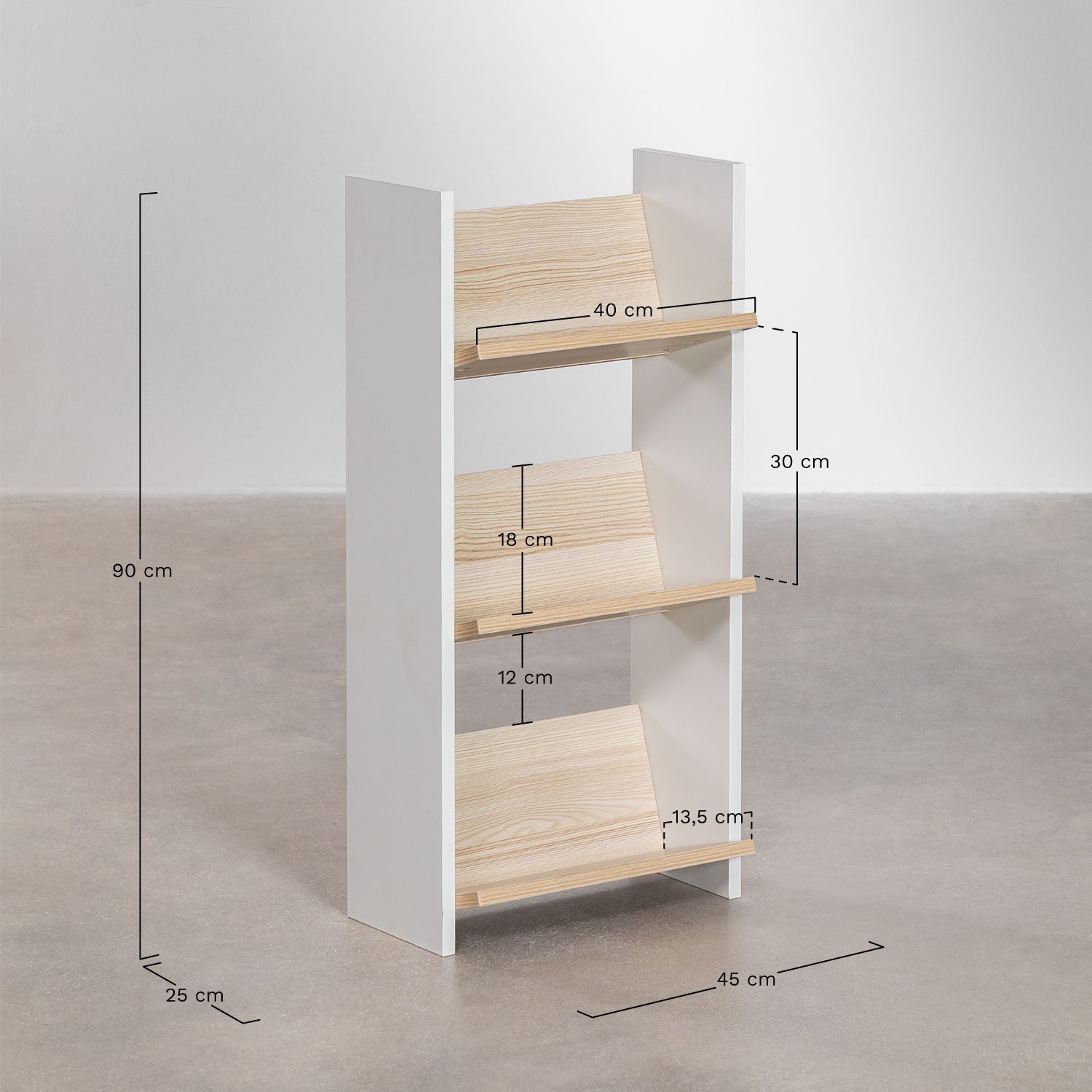 Broby 45x90 cm wooden bookcase, medidas