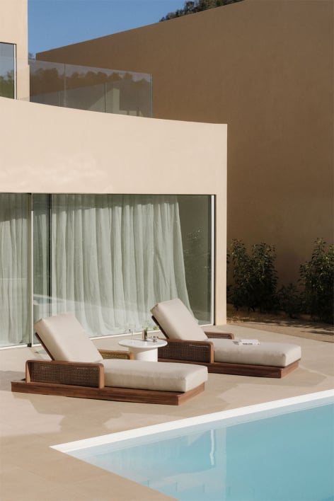 Pack of 2 loungers in Noira acacia wood