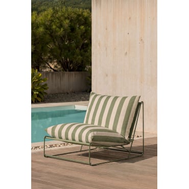 Central Module For Amaro Modular Garden Sofa Tapioca Beige - Deep Olive Green - Sklum