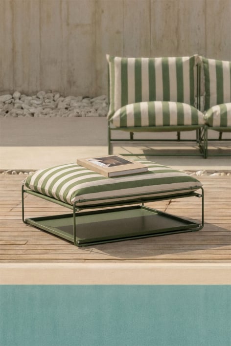 Amaro convertible garden pouf into side table