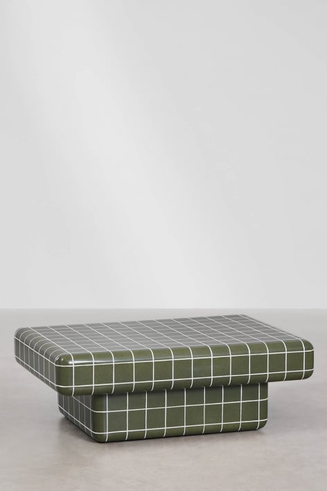 Eleonor rectangular coffee table in tile-look cement - 100 x 70 cm