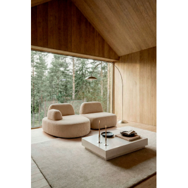 Left 2-piece Modular Chaise Longue Sofa Upholstered Giorgia Light Sand Brown Chenille - Sklum