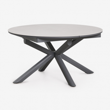 Begur Extendable Aluminum Dining Table 145-200x145 Cm Grey Graphite - Sklum