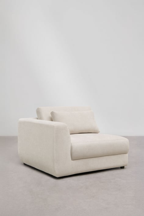 Left corner module for modular sofa with adjustable headrest in Cataline chenille