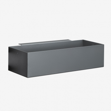 Savona Modular Outdoor Kitchen Storage Basket In Steel Grey Graphite & 30 X 10 Cm - Sklum