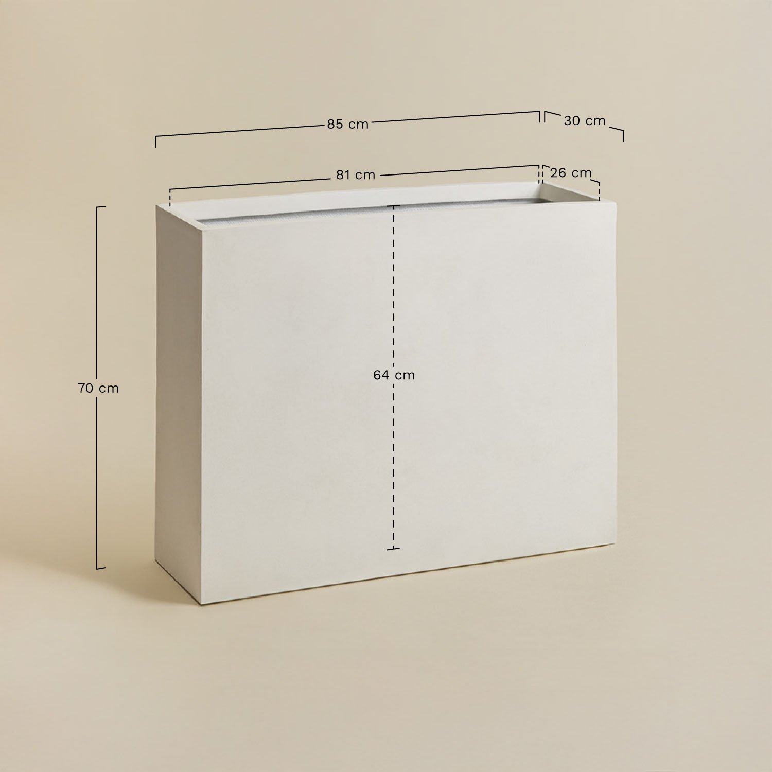 Neyrua cement planter, medidas