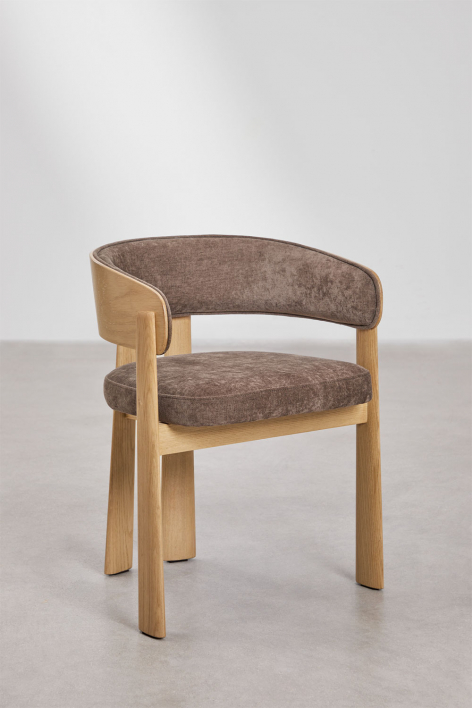 Olea upholstered oak wood dining chair