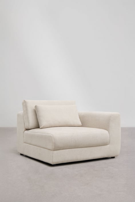 Right corner module for modular sofa with adjustable headrest in Cataline chenille