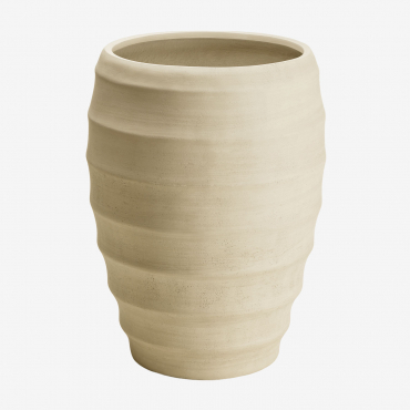 Outdoor Cement Planter Gabe Ø50 Cm - ↑70 Cm & Off-white - Sklum