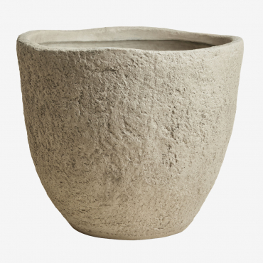 Nuria Cement Planter Ø55 Cm - ↑45 Cm & Sand Brown - Sklum