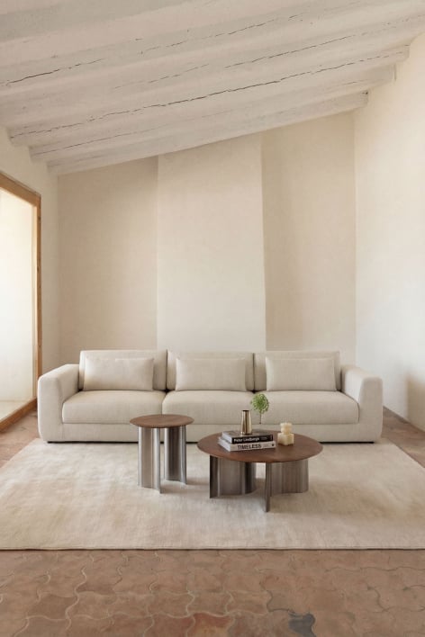 3-piece modular sofa with adjustable headrest in Cataline chenille