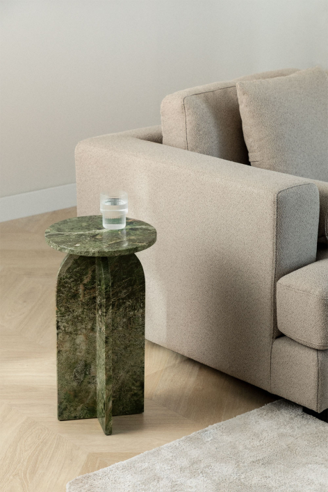 Round side table Ø30 cm in Graham marble - Green Marble Forest