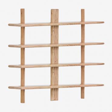 Erisu Acacia Wood Wall Shelf ↔︎120 Cm Rustic Acacia Brown & 4 Shelves - Sklum