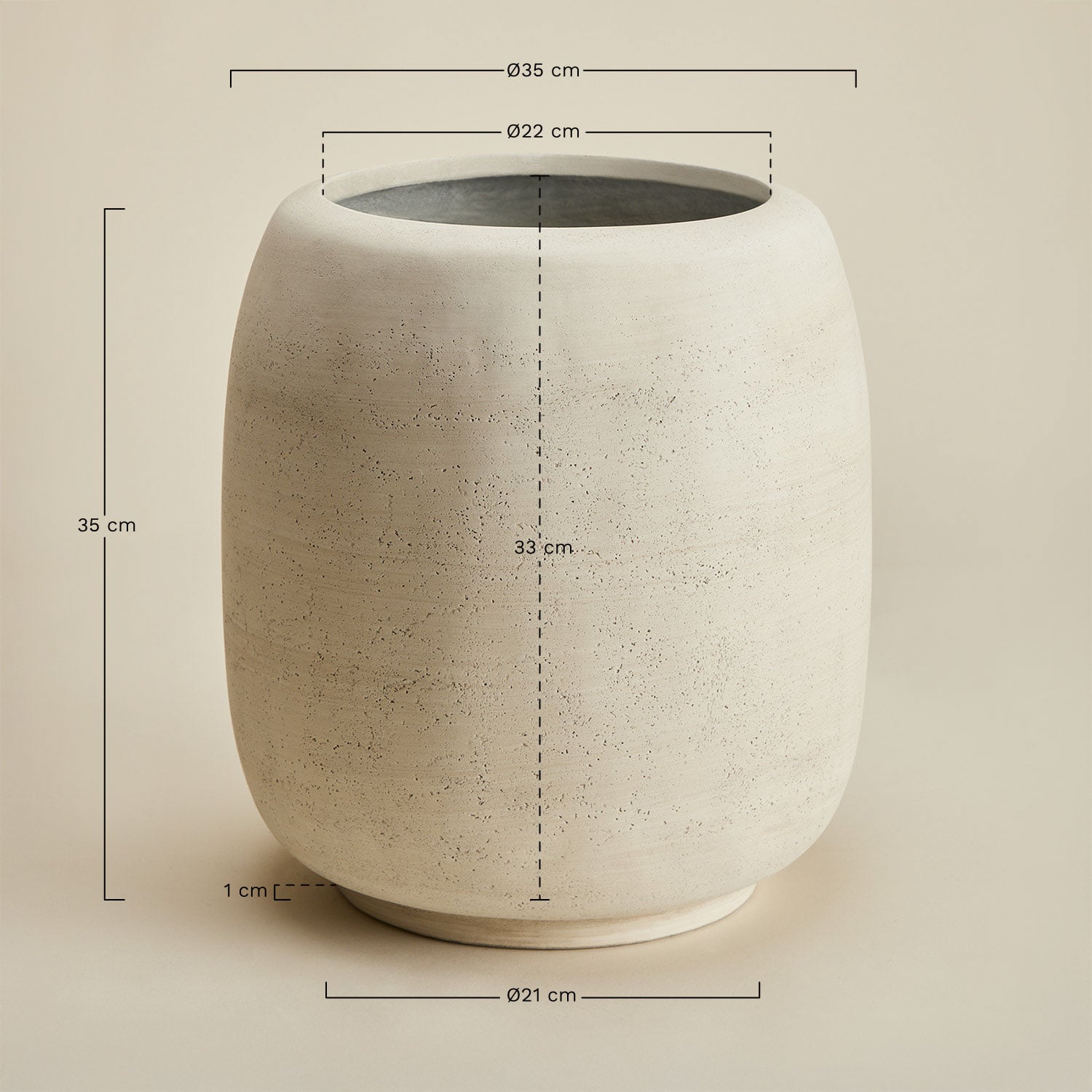Annabeth cement planter, medidas