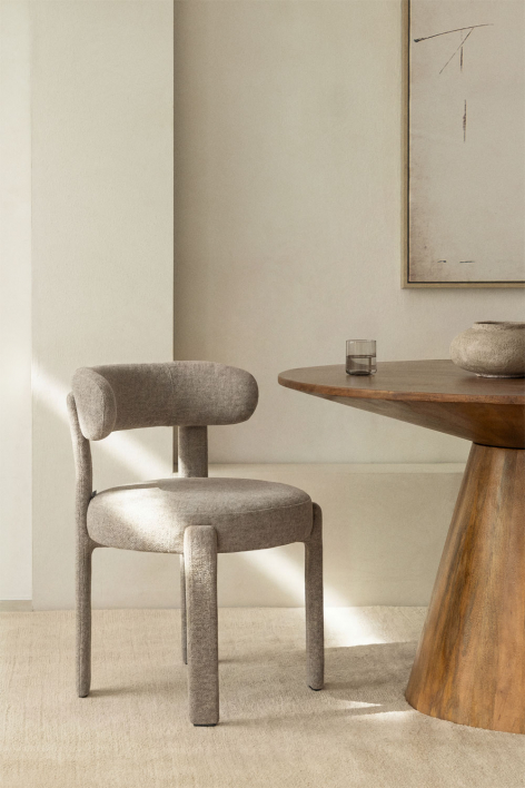 Jolie upholstered dining chair with iron frame - Fabric Grey Taupe