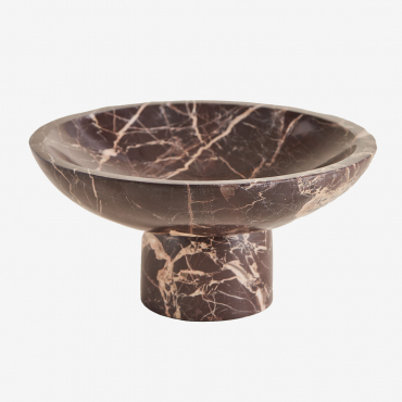 Round Decorative Bowl Ø25 Cm In Korinza Marble Red Marble Cherry Gold - Sklum