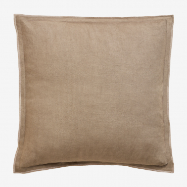 Square Cushion 40x40 Cm In Angola Cotton And Linen Moka Brown - Sklum