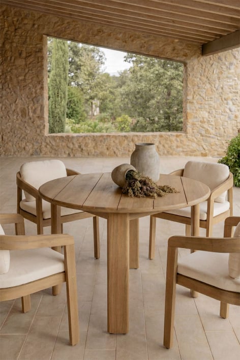 Uleno round garden table Ø110 cm in acacia wood