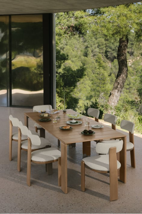 Rectangular garden table in acacia wood Kandroa - Light Brown Acacia