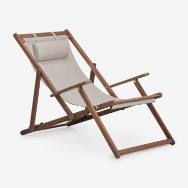 Pack Of 2 Folding Hammocks With Cushion In Rondonia Acacia Wood Hazelnut Brown - Sklum