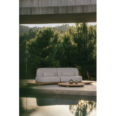 2-piece Acacia Wood Modular Garden Sofa Gerard Light Brown Acacia - Sklum