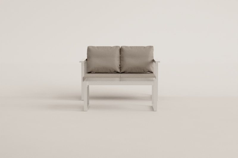 2-seater sofa garden set with 110x55cm aluminum coffee table Lipov