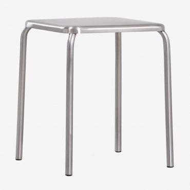 Stackable 45 Cm Low Stools Pack Of 4 In Stainless Steel Narnial Stainless Steel - Sklum