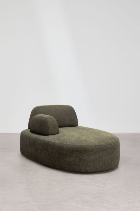 Left chaise longue module with armrest for Giorgia upholstered modular sofa - Fabric Army Green