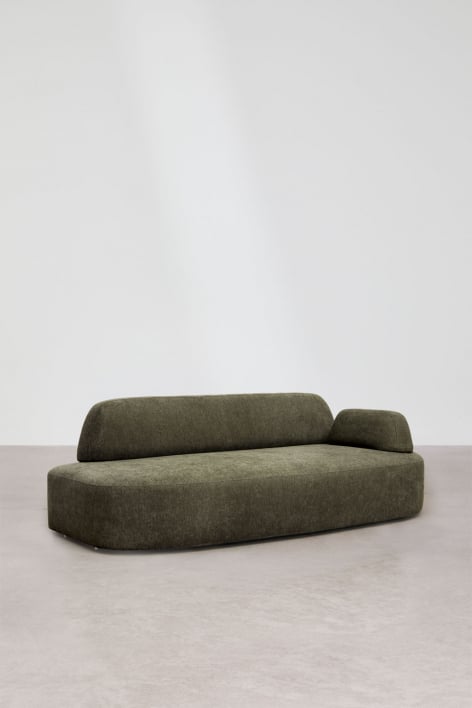 Right corner module with upholstered armrest Giorgia - Fabric Army Green