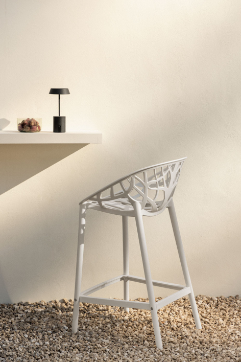 Garden high stool 65 cm in black polypropylene Ores