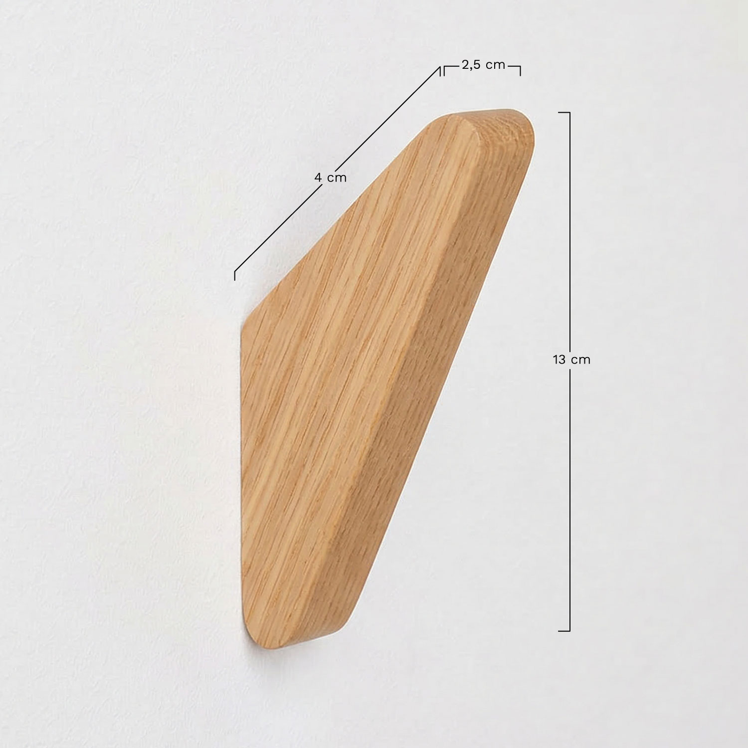 Set of 4 Brana wooden wall hooks, medidas