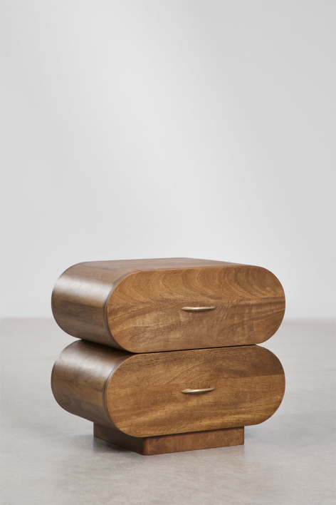 Pack of 2 Elaia mango wood nightstands 55x35 cm