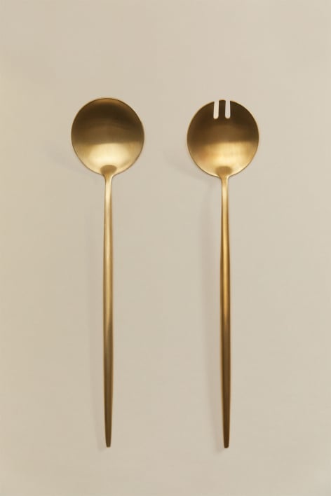 Set of 2 stainless steel salad servers Raxiem