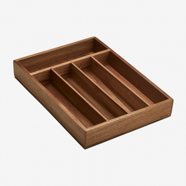 Acacia Wood Cutlery Tray 25x35 Cm Aurelin Acacia Brown - Sklum