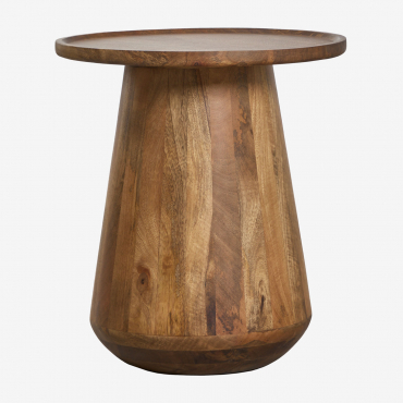 Round Side Table Ø50 Cm In Mango Wood Naiara Mango Wood - Sklum