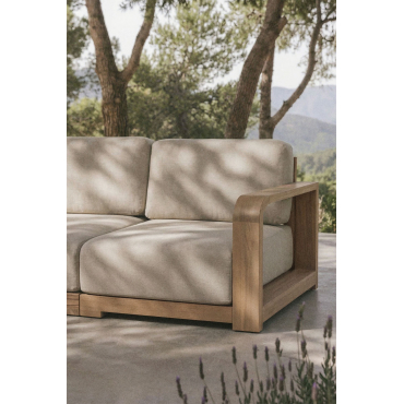 Right Corner Module For Brivori Acacia Wood Modular Garden Sofa Light Brown Acacia - Sklum