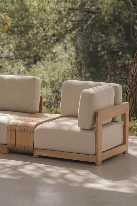 Brivori acacia wood corner module for modular garden sofa