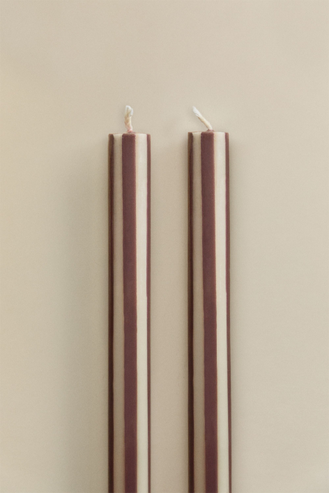 Pack of 2 Soraia decorative candles - Beige Tapioca - Coffee Brown