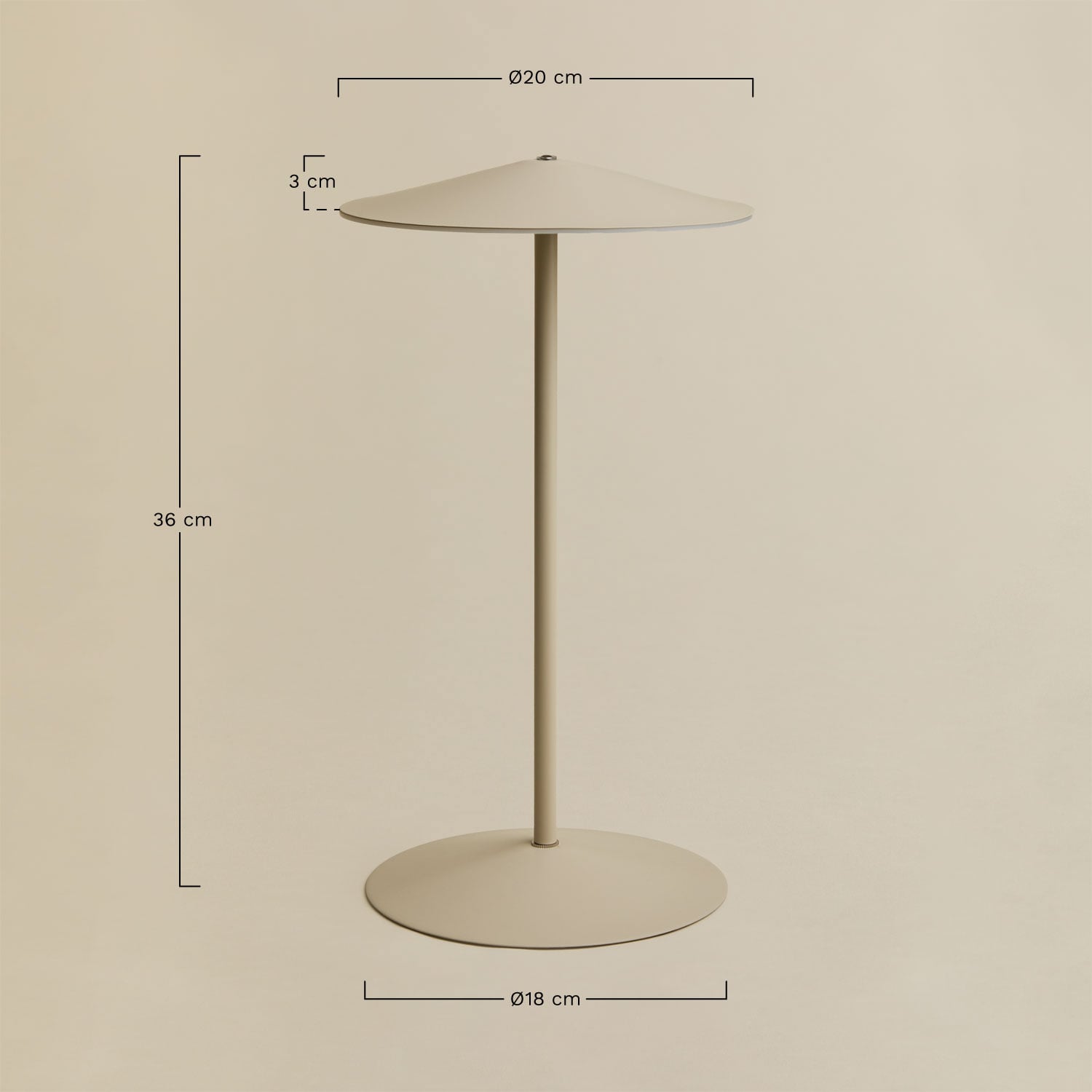 Emilein wireless LED iron table lamp, medidas