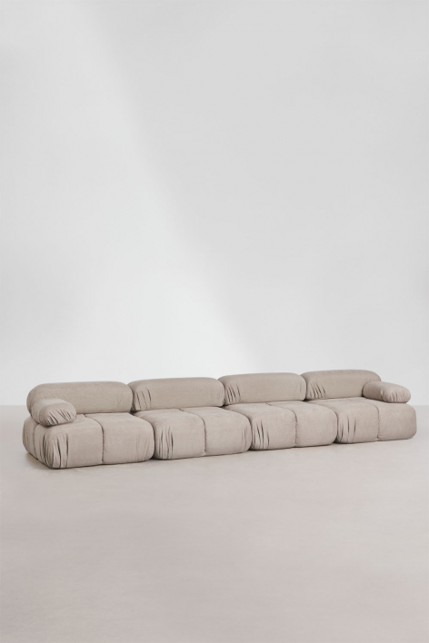 Vacuum-packed 4-piece modular bouclé sofa Kendall - Bouclé Brown Sand
