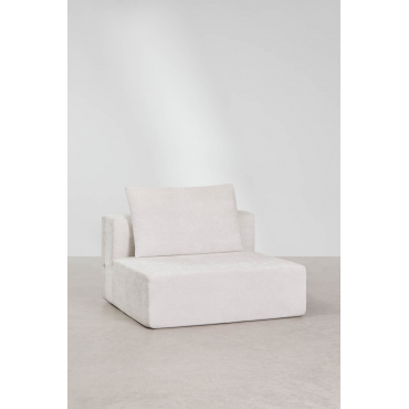 Central Module For Modular Sofa In Vacuum-packed Chenille Norridge Cream Beige Chenille - Sklum