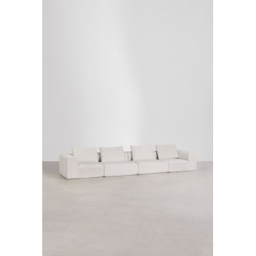 Norridge 4-piece Modular Sofa In Vacuum-packed Chenille Cream Beige Chenille - Sklum