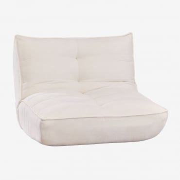 Mati Upholstered Recliner Chair Fabric Off-white - Sklum