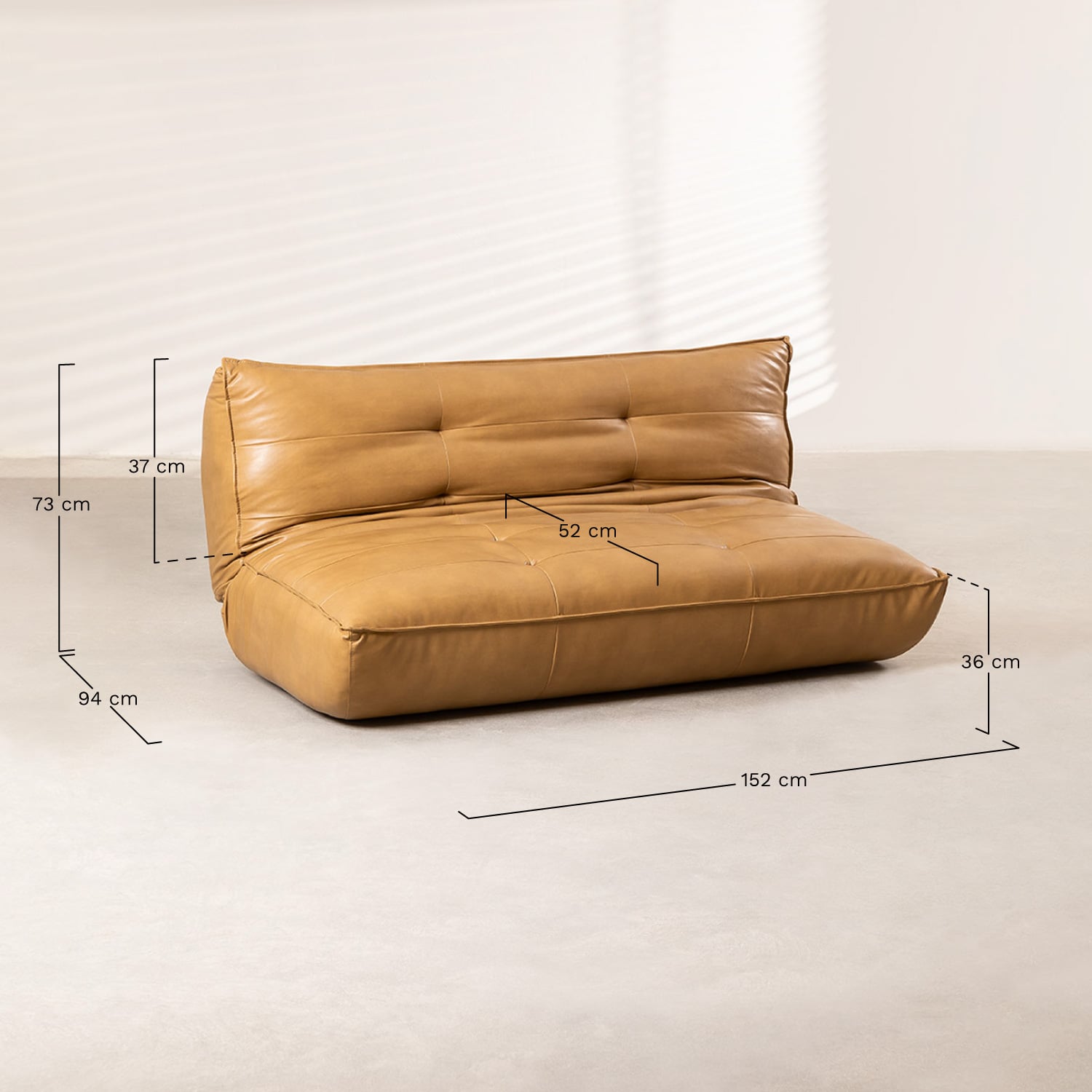 2-seater recliner sofa upholstered Mati, medidas