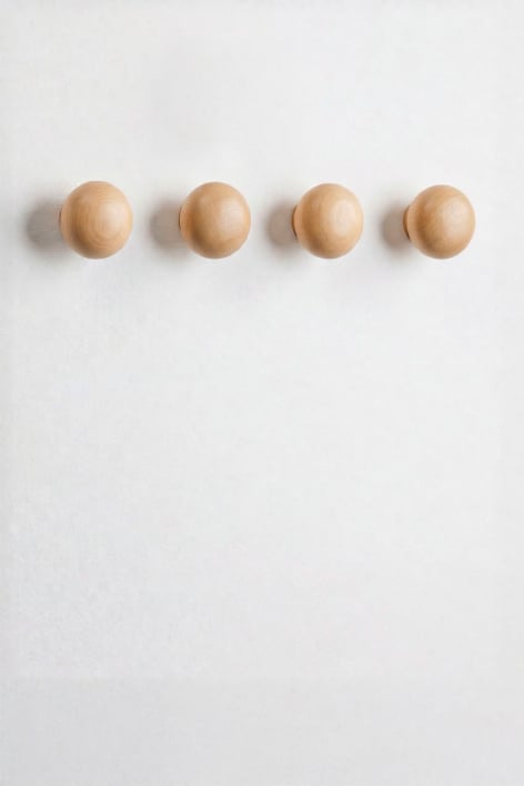 Set of 4 wooden wall hooks Crel - Mango wood