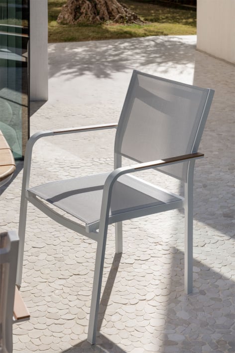 Stackable garden chair with aluminum armrests Archer - Gardenia White