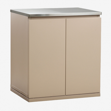 Outdoor Modular Kitchen Storage Module In Rivana Steel Tapioca Beige & ↔︎ 80 Cm - Sklum